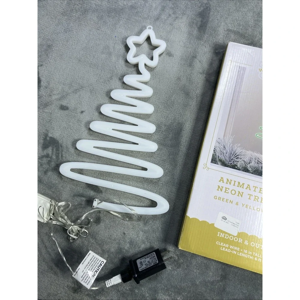 Wondershop LED Animated Neon Christmas Tree Hangable Sign 16